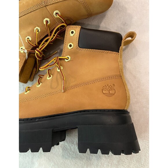 NEW Timberland Boots Women's Size 8 Sky 6-inch Wheat Tan in Lace Up Platform - Picture 8 of 10